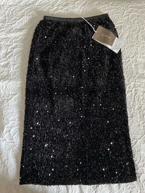 F&F Black Sequin Midi Pencil Skirt